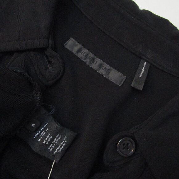 Button Down Long Dress Minimalist Black Viscose Knit - Picture 10 of 12